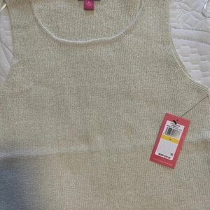 Vince Camuto Women's Metallic
RibbedSleeveless Sweater Size M- Sweet
